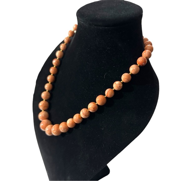 Vtg Signed Joan Rivers Peaches & Cream Graduated Glass Pearl Bead Necklace 24” - Picture 6 of 14